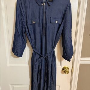 Mlle Gabrielle Deep Blue Zipper Dress